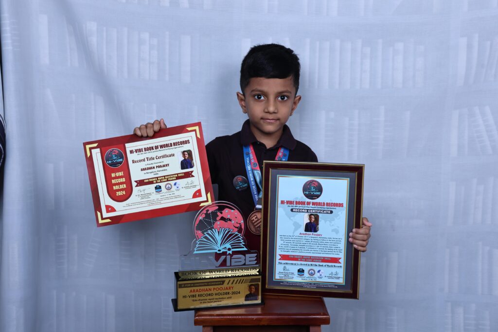 Aradhan Poojary – Edu-themes rapid recitation skill in the least period.